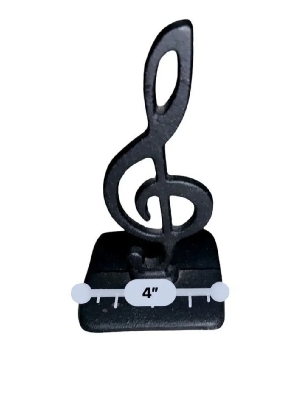 Vintage Musical Treble Clef Cast Iron Bookends Black 6.5